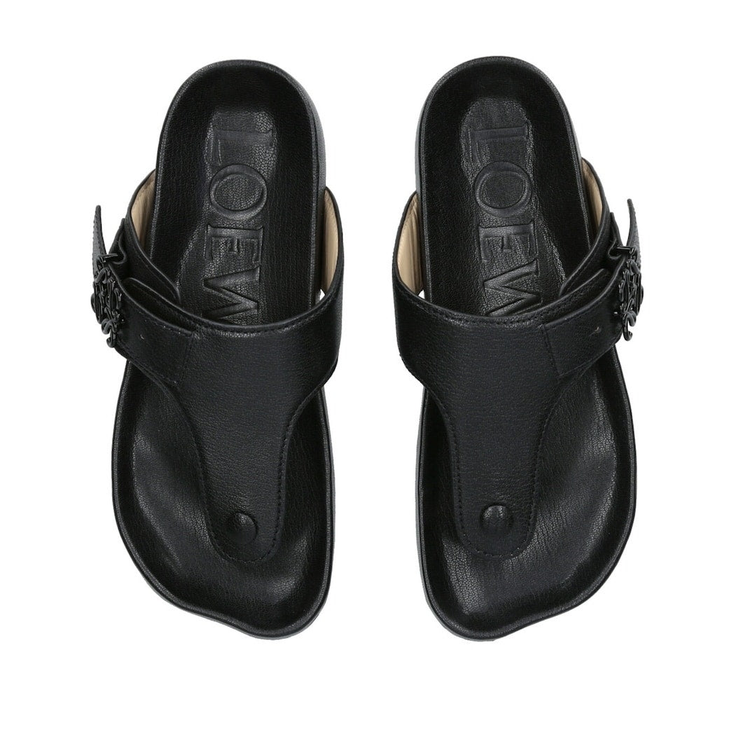 LOEWE
Leather Anagram Buckle Comfort Sandals BNIB 41 Black