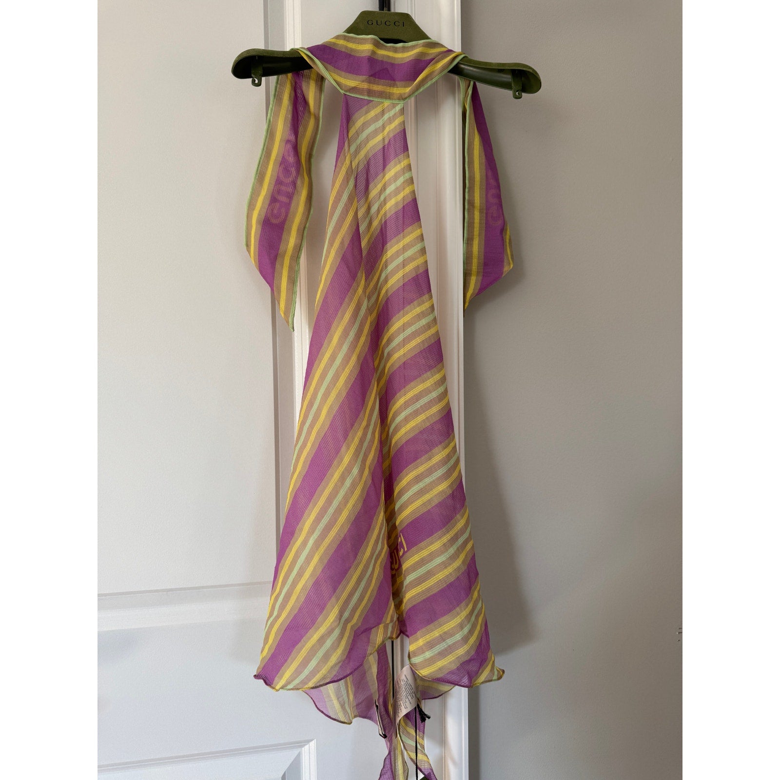 Gucci Baya Striped Silk Cotton Tank Top Multicolor One Size NWT