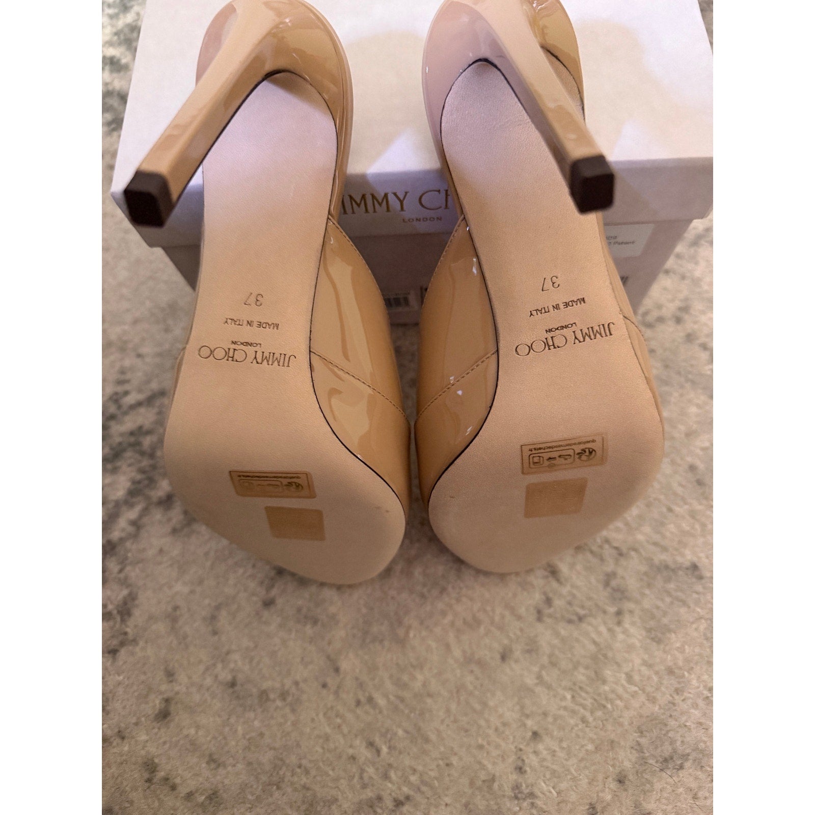 Jimmy Choo Brigitte 100 Patent Leather Mules Black NWT Size 37