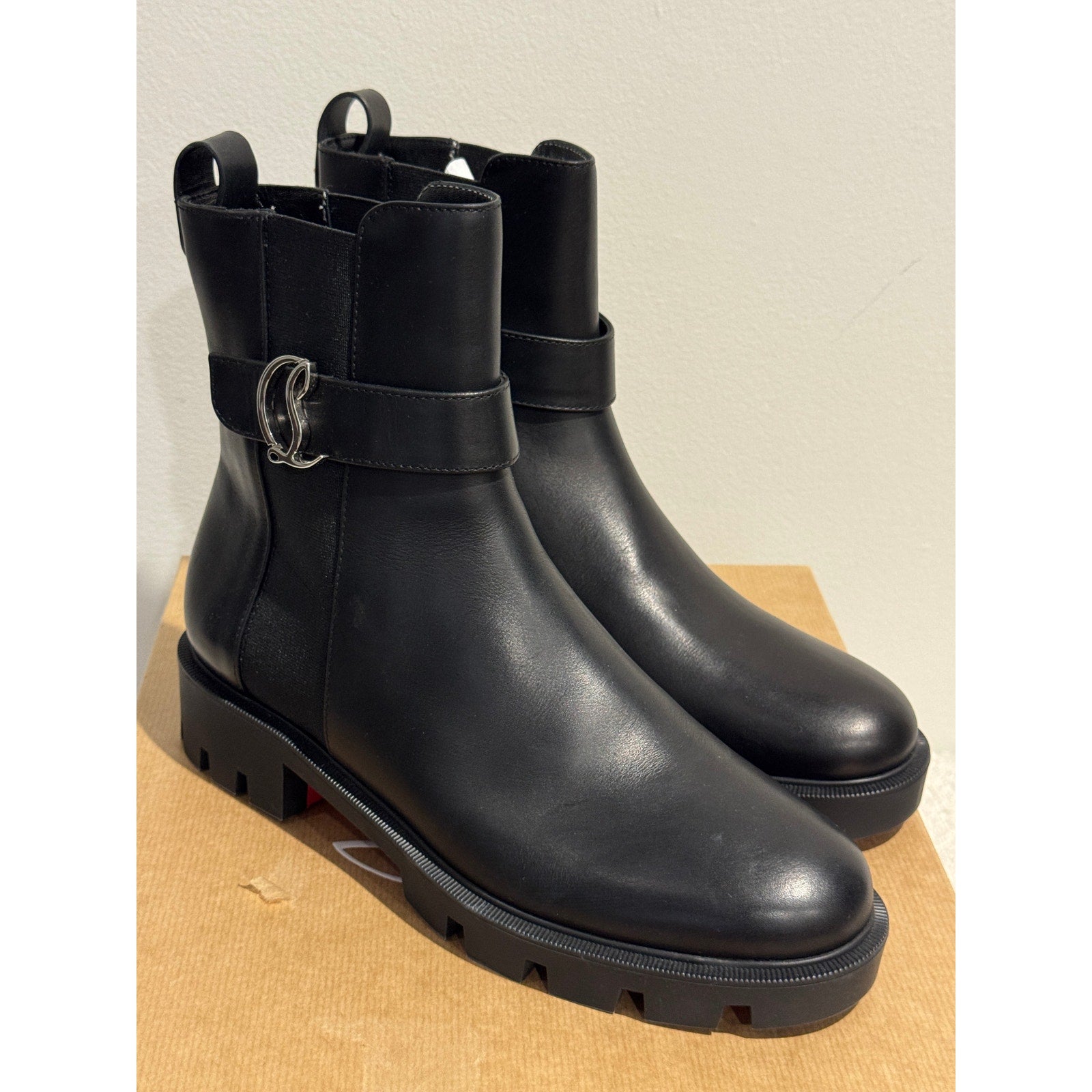 CHRISTIAN LOUBOUTIN CL Chelsea black ankle boots BNIB Size 40