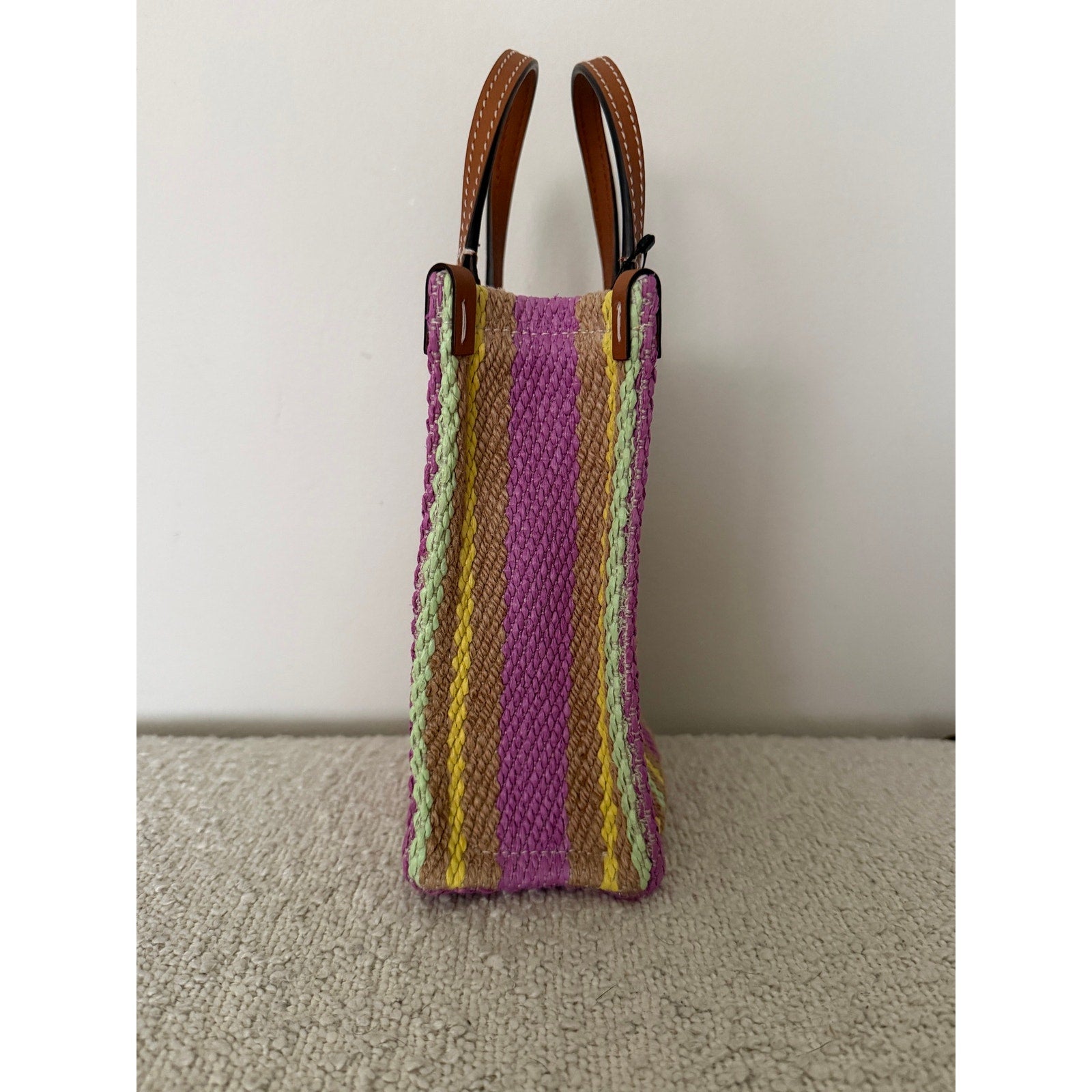 GUCCI Mini Jute Bag With Logo tote with crossbody strap NWT