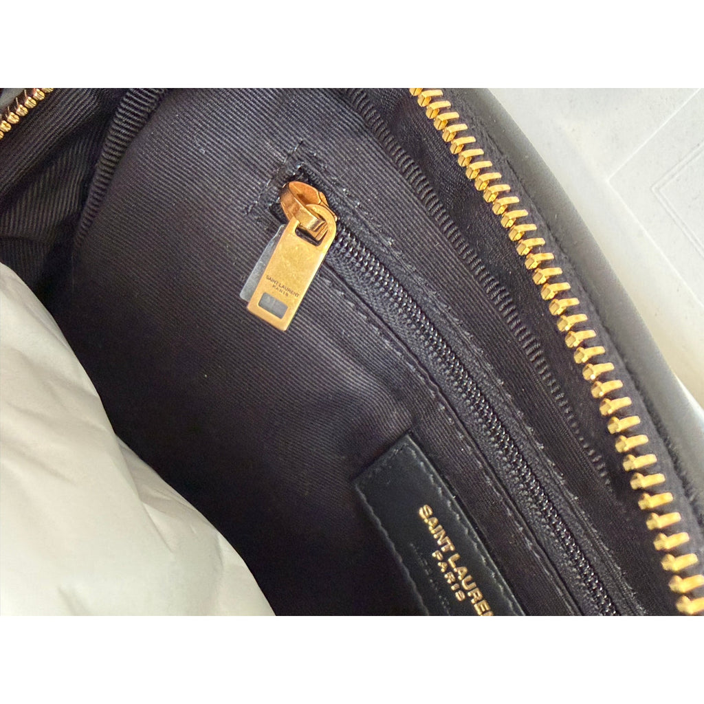 Saint Laurent YSL Calypso Black Quilted Lambskin Leather Clutch & Pouch NWT