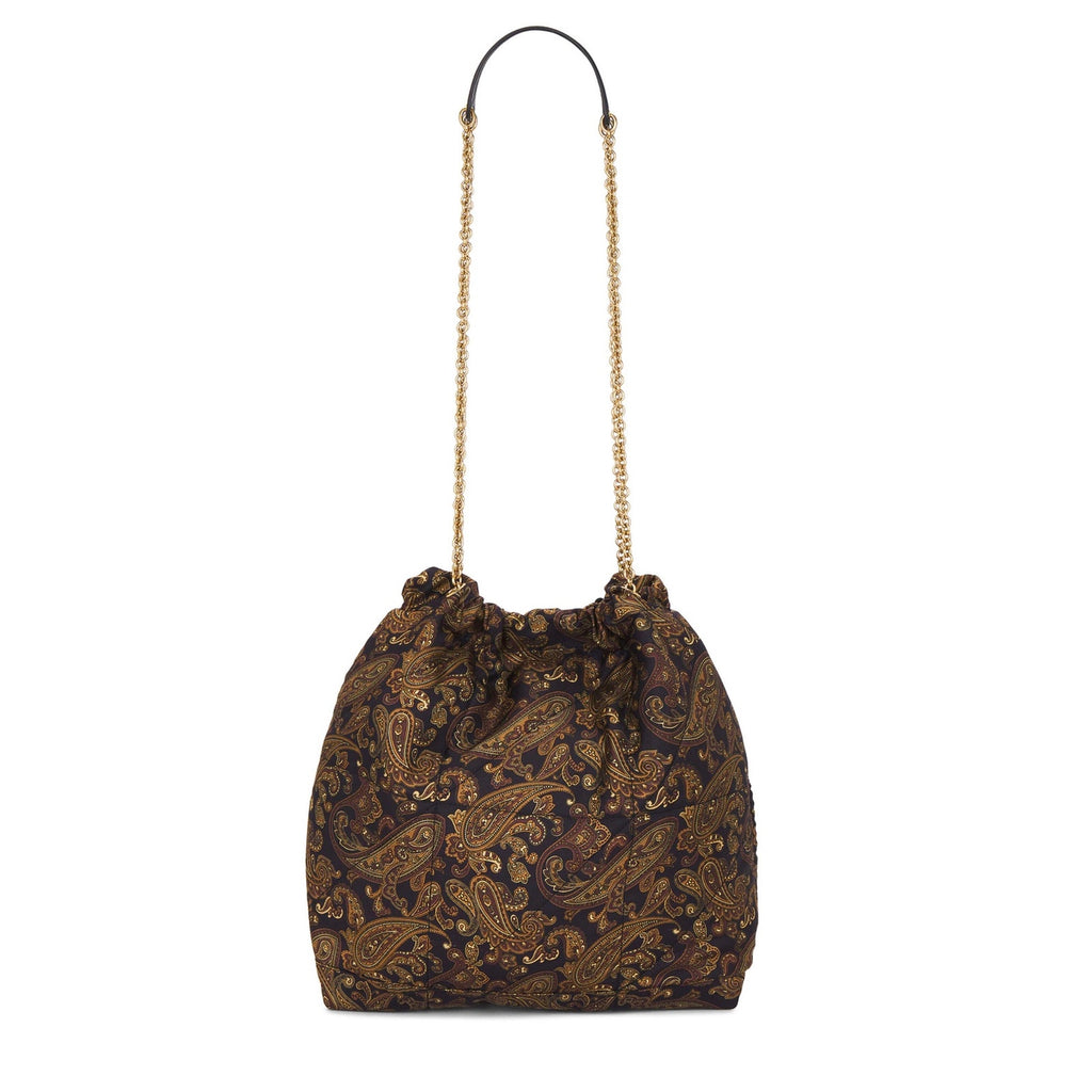 Saint Laurent YSL Jamie 4.3 Pochon Quilted Silk Shoulder Bucket Bag Multicolor