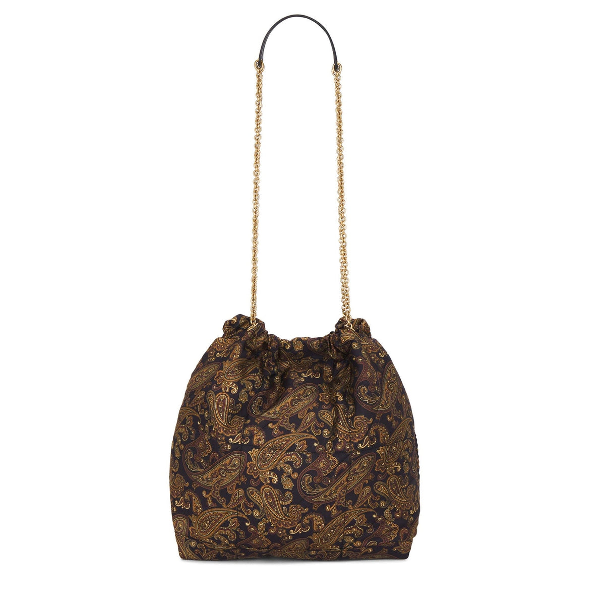 Saint Laurent YSL Jamie 4.3 Pochon Quilted Silk Shoulder Bucket Bag Multicolor