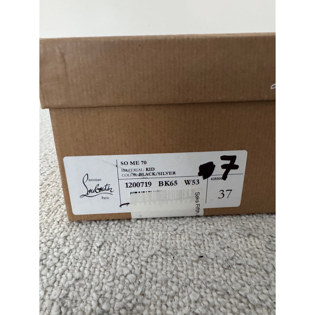 Christian Louboutin So Me 70mm Spike Heels Black | Red Sole Sandals Size 37 BNIB