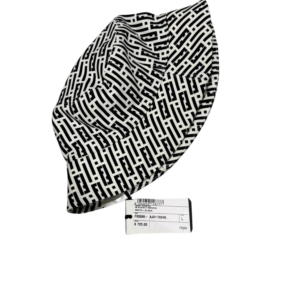 Fendi Black and White Bucket Hat Large New with Tags