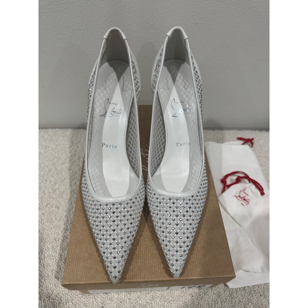 Christian Louboutin Apostropha Mesh Strass Pumps 80mm Black Crystal | New in Box