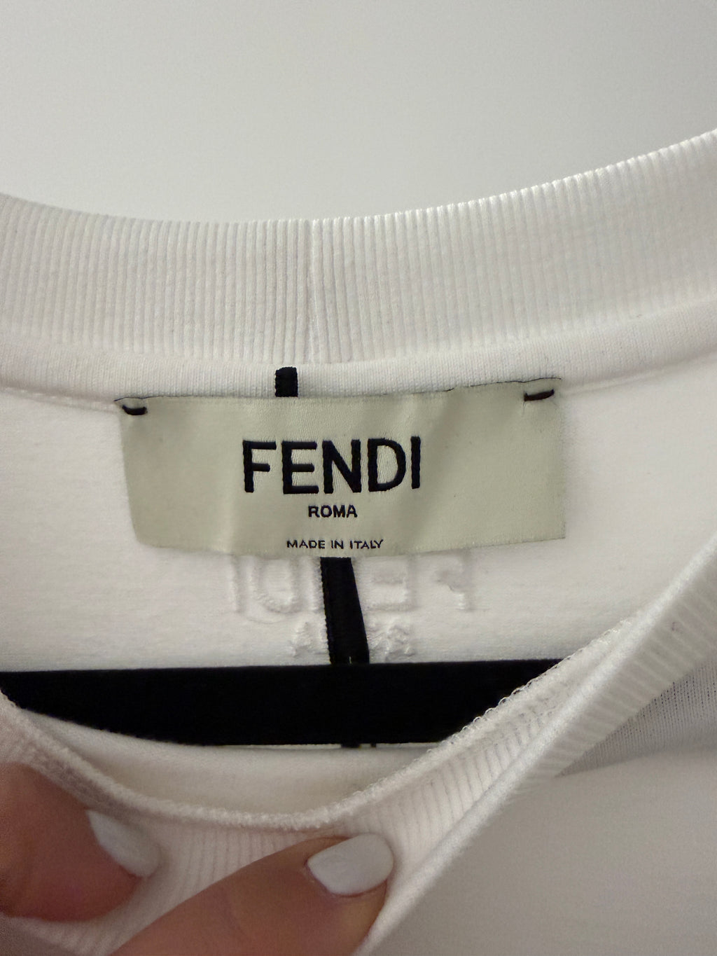 Fendi White Knitted Shirt Luxury Knit Top Size S