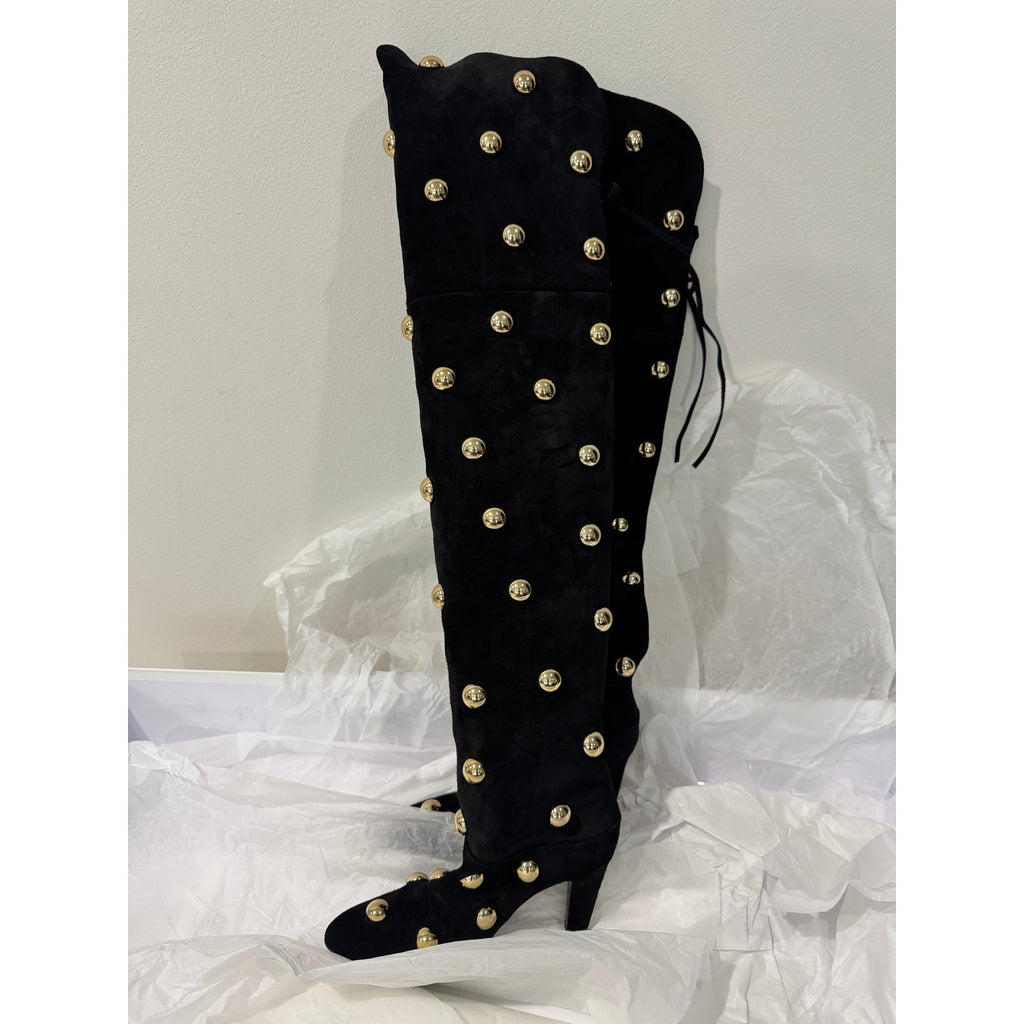 Chloé Eve Studded Over-the-Knee Boots Black 37 – Beyoncé Wore These! BNIB