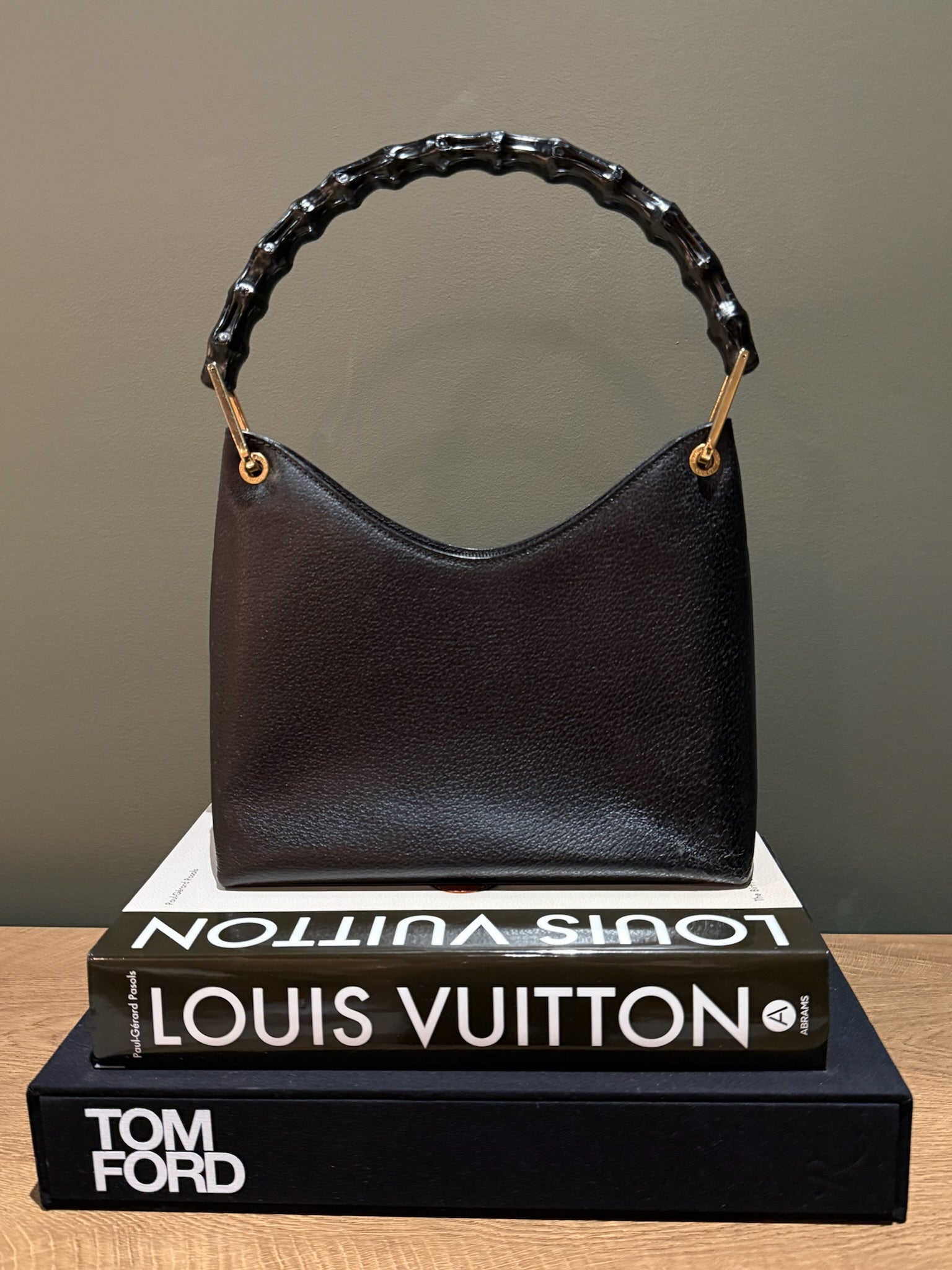 Gucci Bamboo Leather Handbag Black | Classic Bamboo Handle Bag
