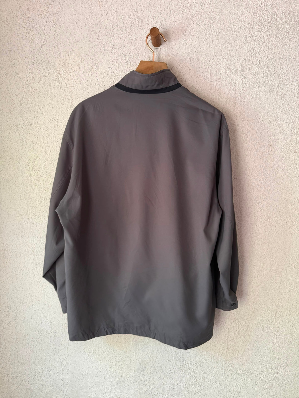 Yves Saint Laurent YSL Vintage Reversible Gray Black Bomber Windbreaker Jacket