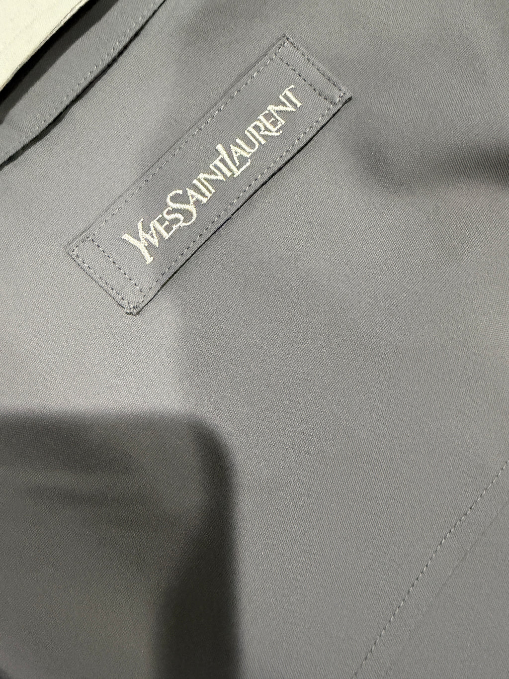 Yves Saint Laurent Vintage YSL Grey Beige Windbreaker Bomber Jacket