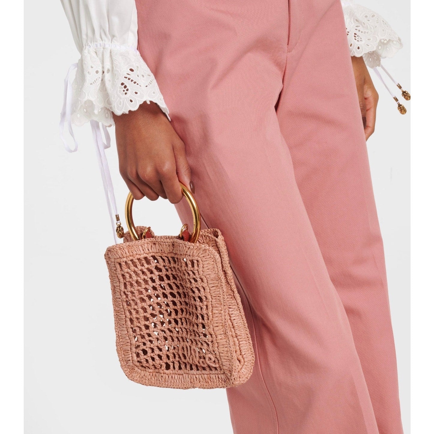 CHLOÉ Summer Banana Mini raffia crossbody bag NWT