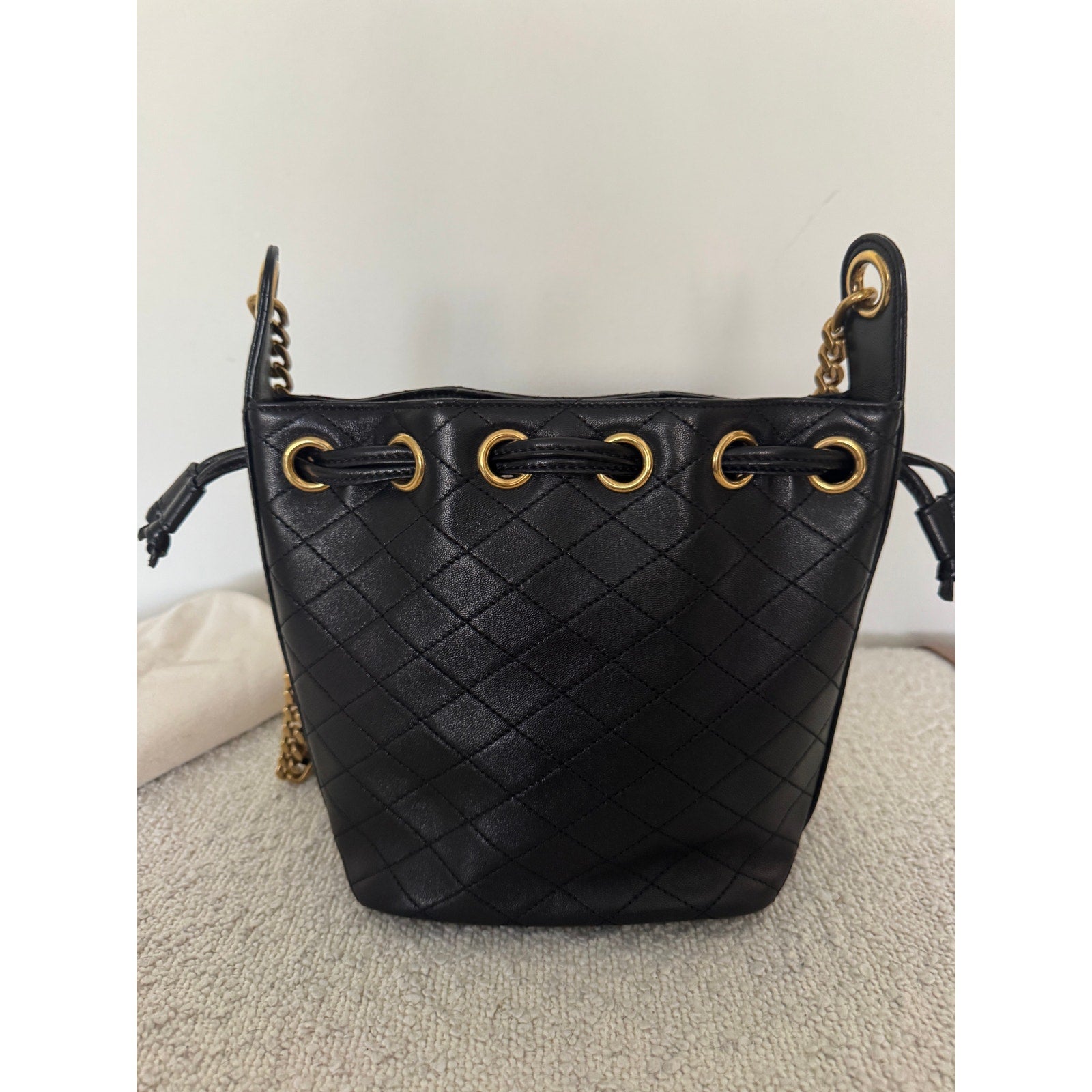 SAINT LAURENT Small Cassandre Quilted Bucket Bag NWT
