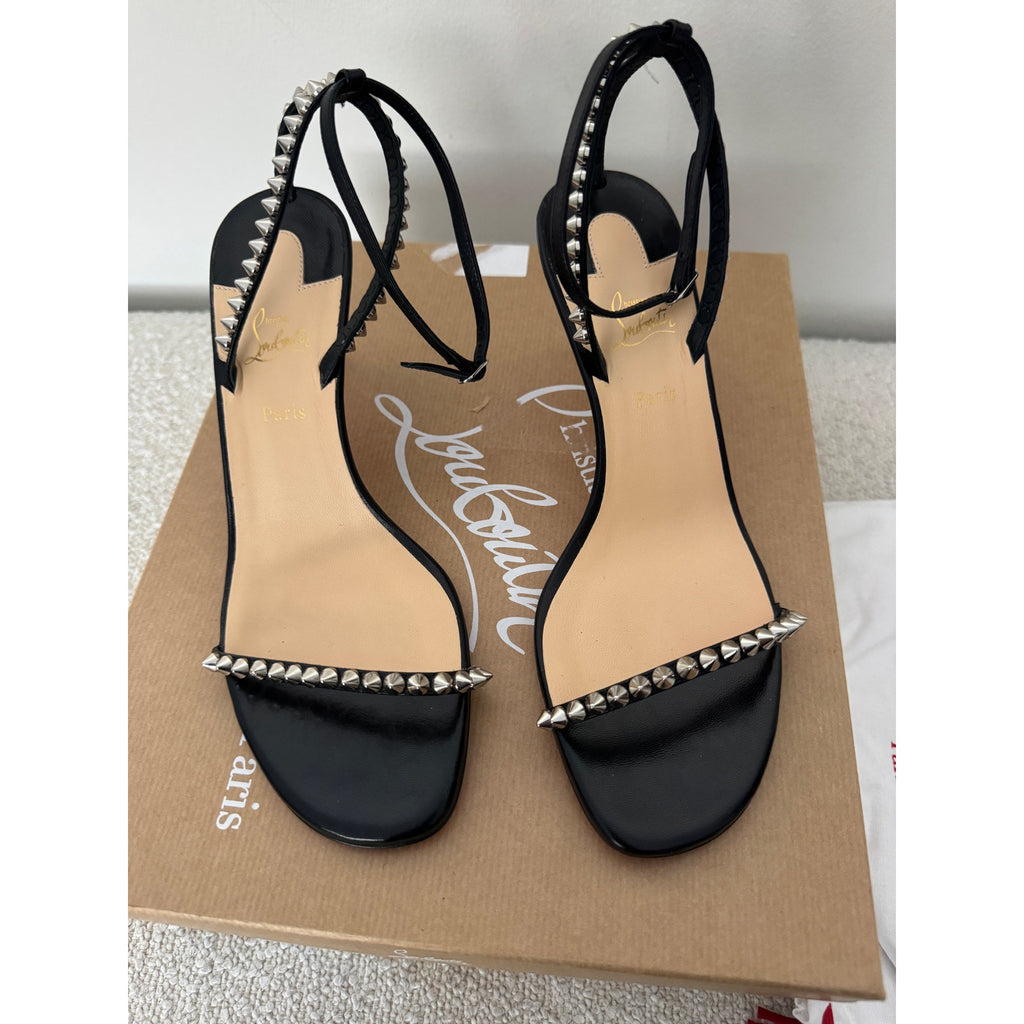 Christian Louboutin So Me 70mm Spike Heels Black | Red Sole Sandals Size 37 BNIB