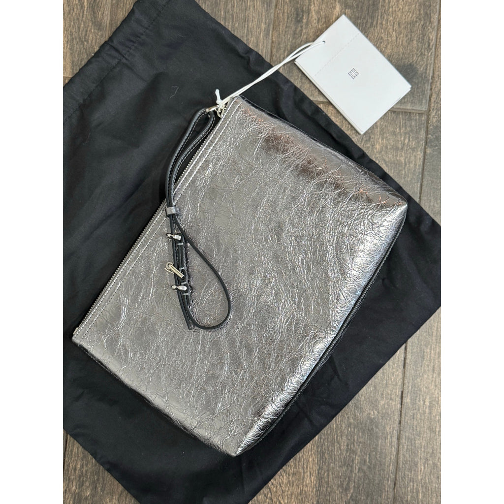 Givenchy Voyou metallic leather pouch NWT