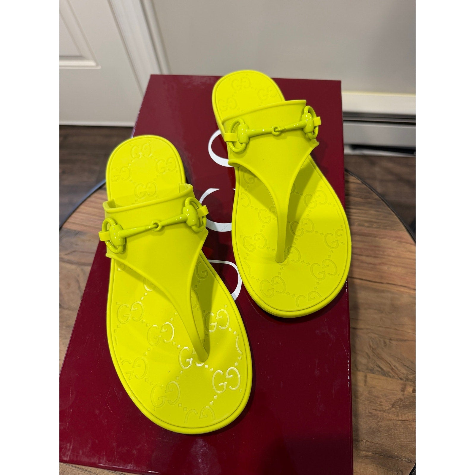 Gucci Horsebit Thong Green Sandals NWT SIZE 37