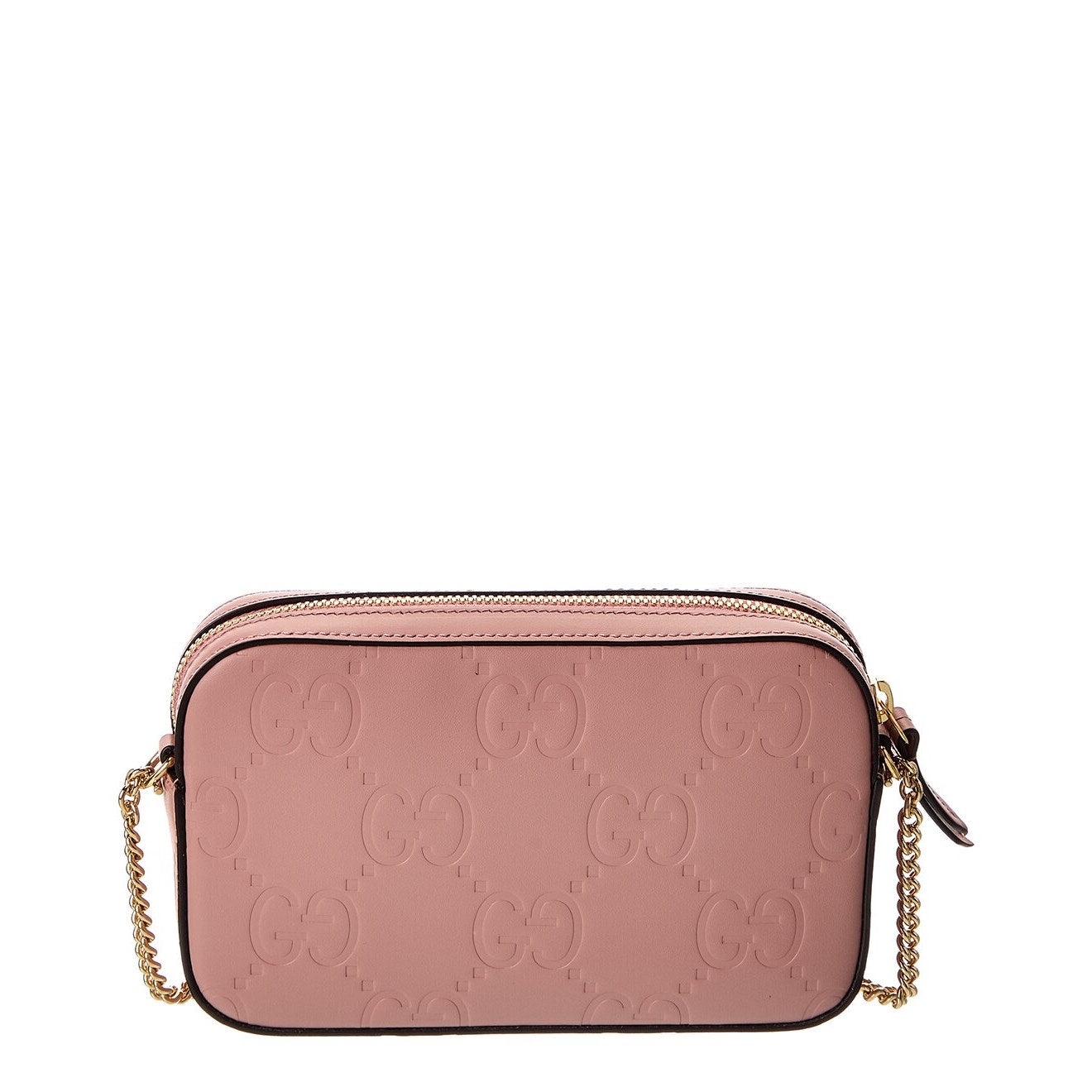 Gucci GG Super Mini Shoulder Bag Pink Leather with Chain Strap Brand BNIB