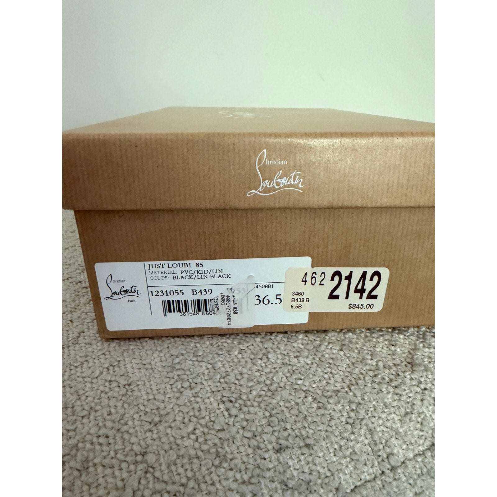 Christian Louboutin Just Loubi Nothing 85 Pvc Women Mules Black NWT 36.5