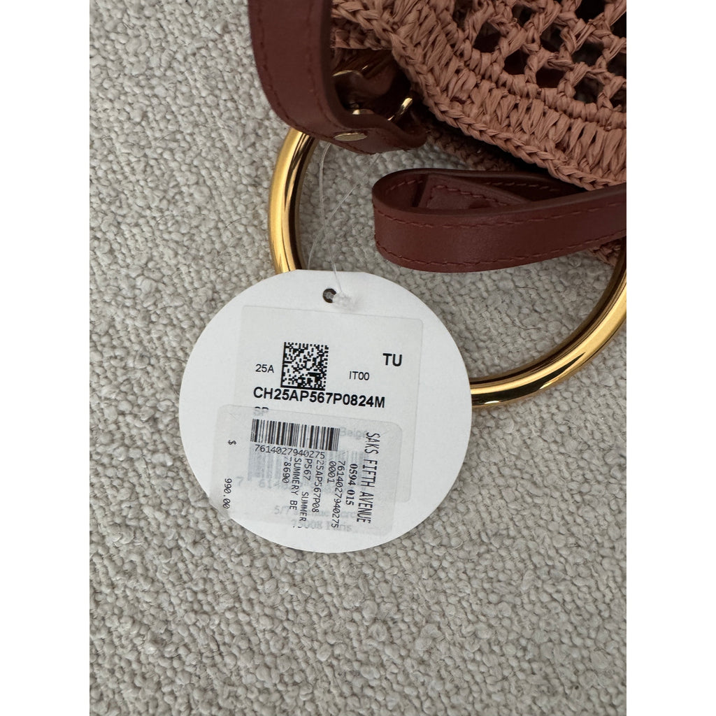 CHLOÉ Summer Banana Mini raffia crossbody bag NWT