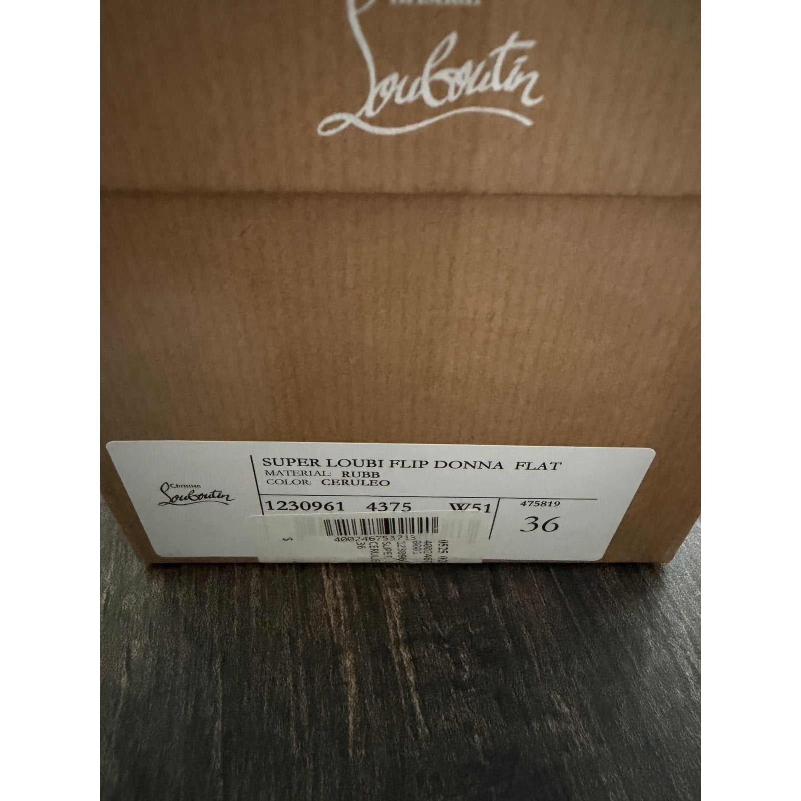 Christian Louboutin Super Loubi Flip Sandals BNIB 36 color is Ceruleo