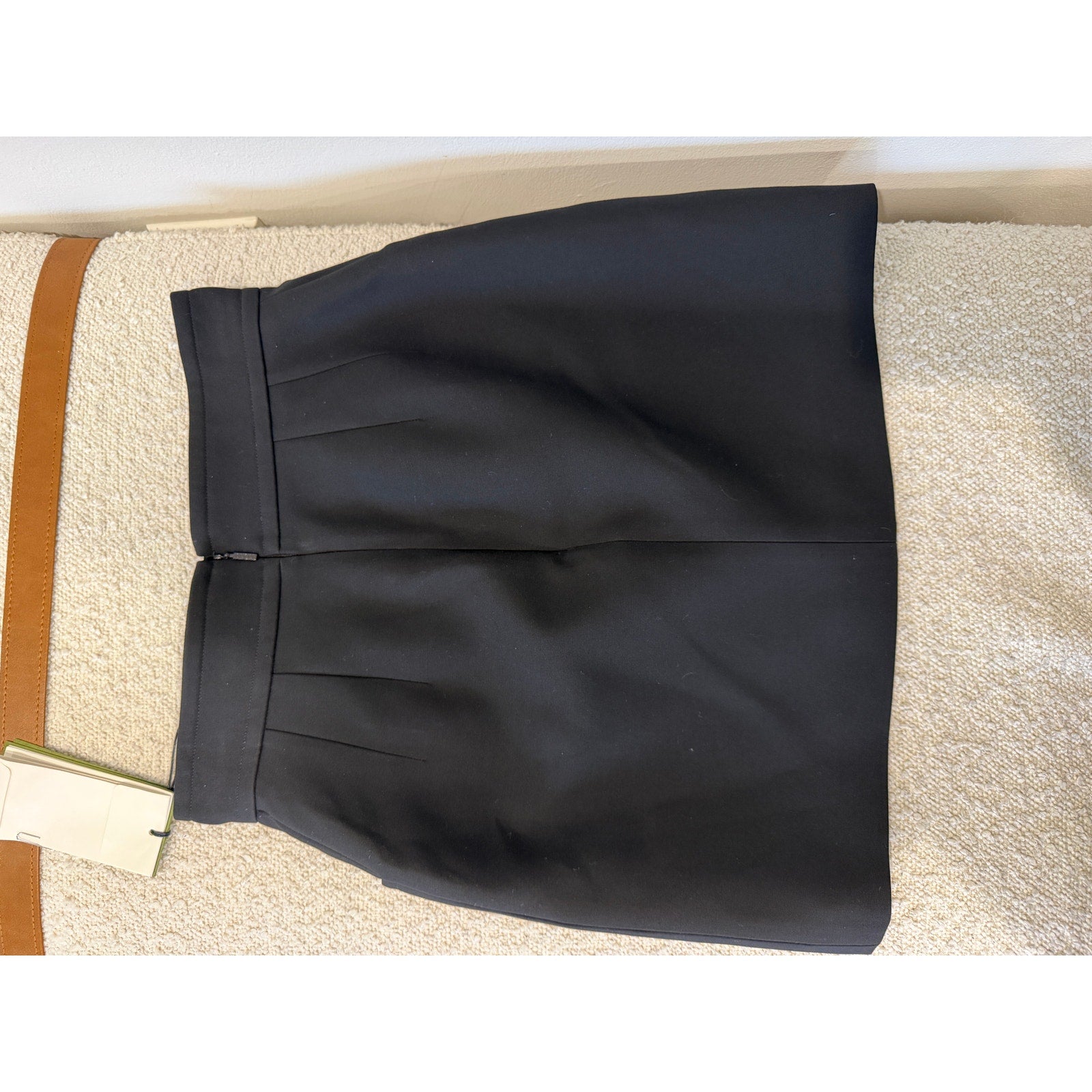 Gucci Black Crepe Button Skirt IT 36 NWT Gold Button Wool Silk Mini