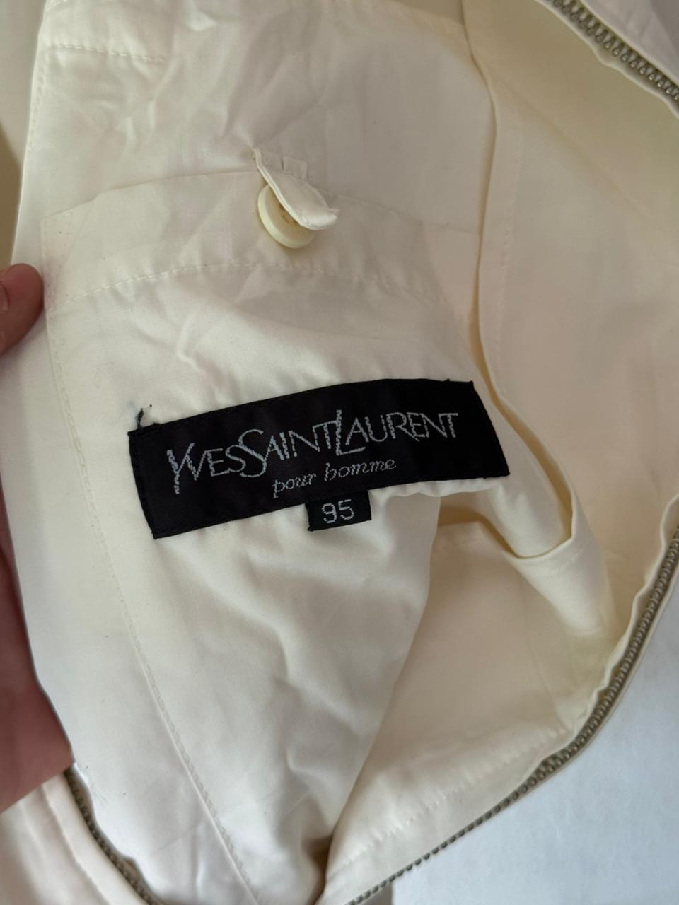Saint Laurent Vintage Light Bomber Windbreaker Cream