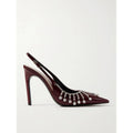 Gucci Guinevere Crystal Leather Slingback Stiletto Pumps NWT 37.5