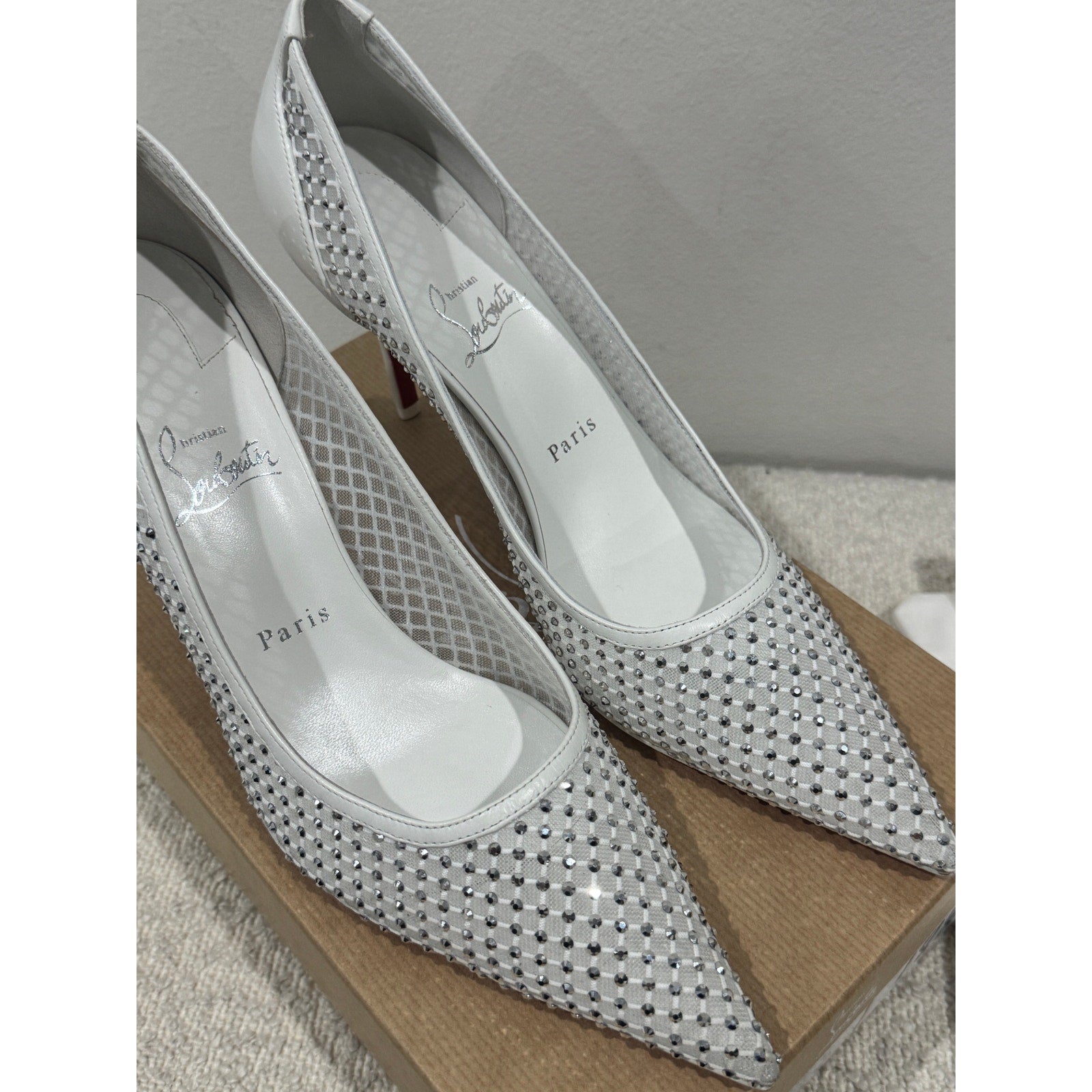 Christian Louboutin Apostropha Mesh Strass Pumps 80mm Black Crystal | New in Box