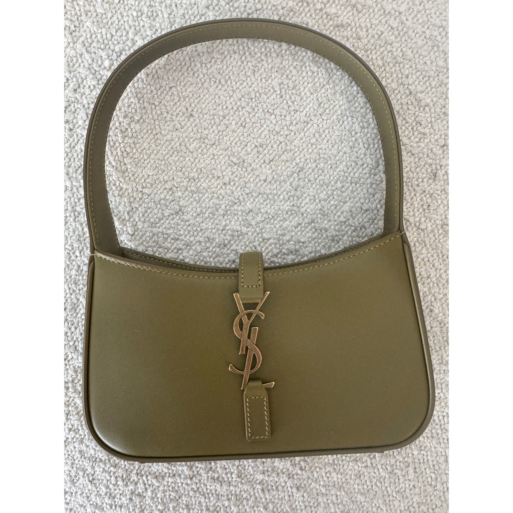 Saint Laurent Le 5 À 7 Mini YSL Shoulder Bag Smooth Leather Vert Olive | NWT