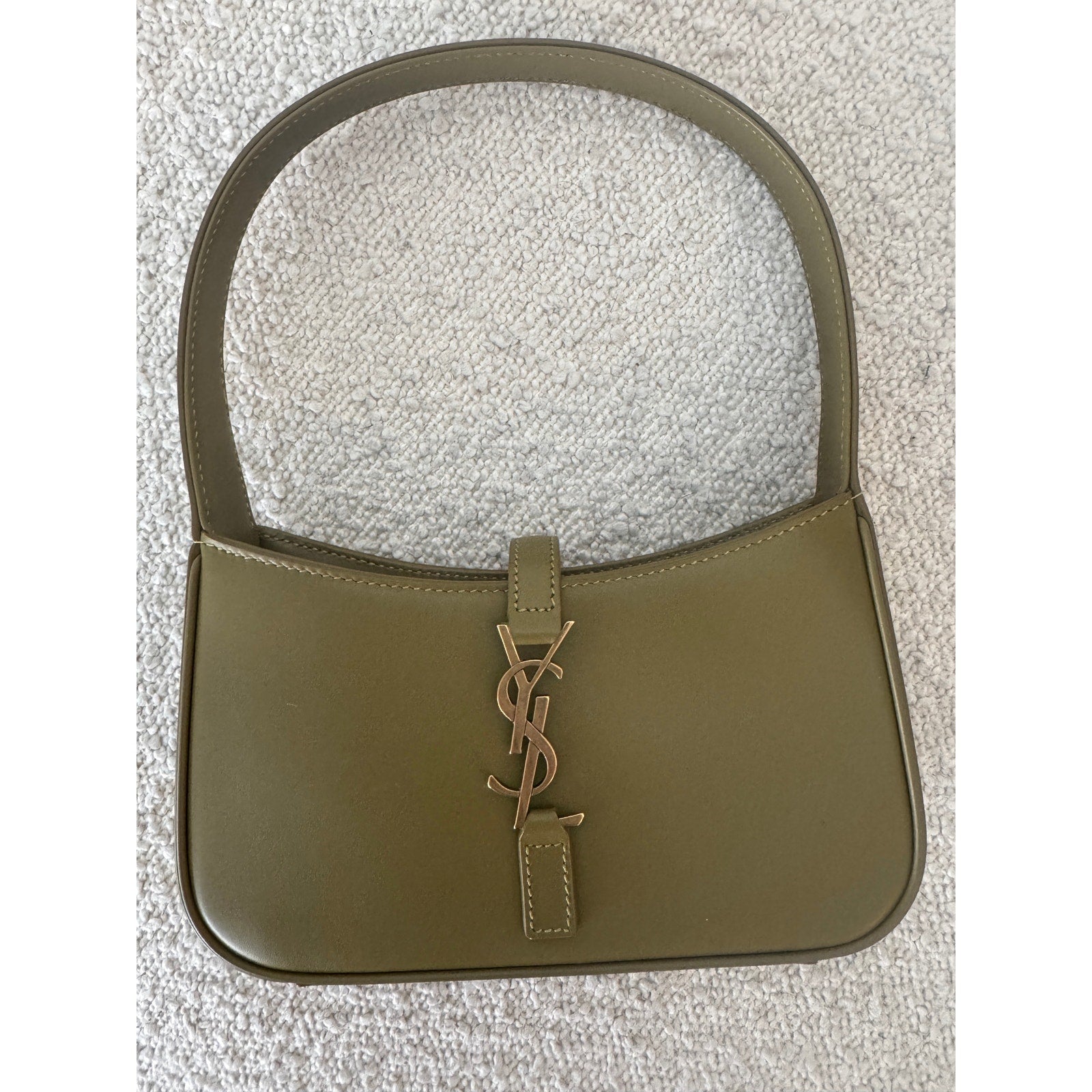 Saint Laurent Le 5 À 7 Mini YSL Shoulder Bag Smooth Leather Vert Olive | NWT