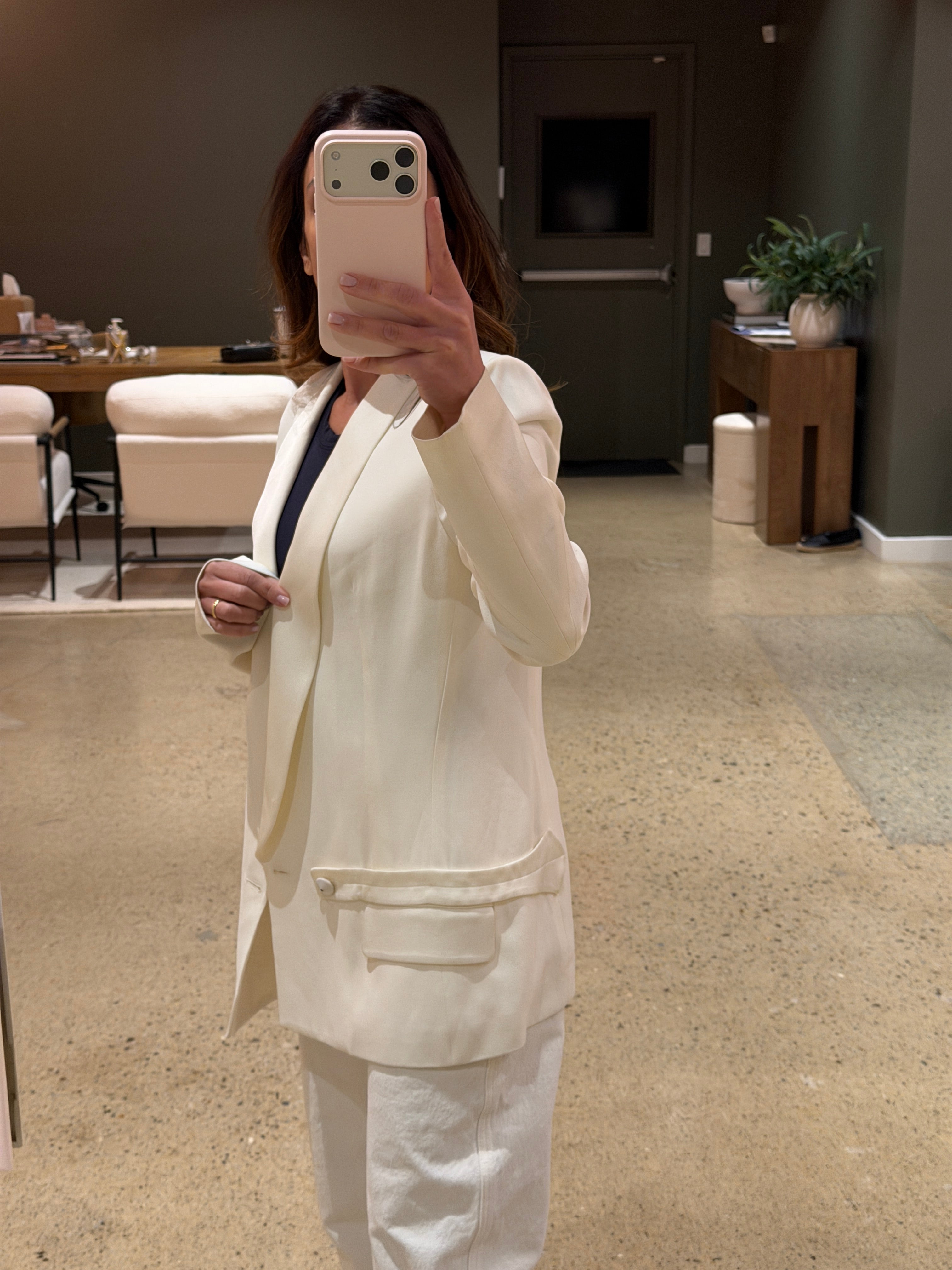 Saint Laurent Ivory Tuxedo Blazer Jacket FR 40 Cream Tailored Evening Jacket
