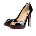 Christian Louboutin New Very Privé 120mm Black Patent Peep Toe Pumps Size 41 NEW