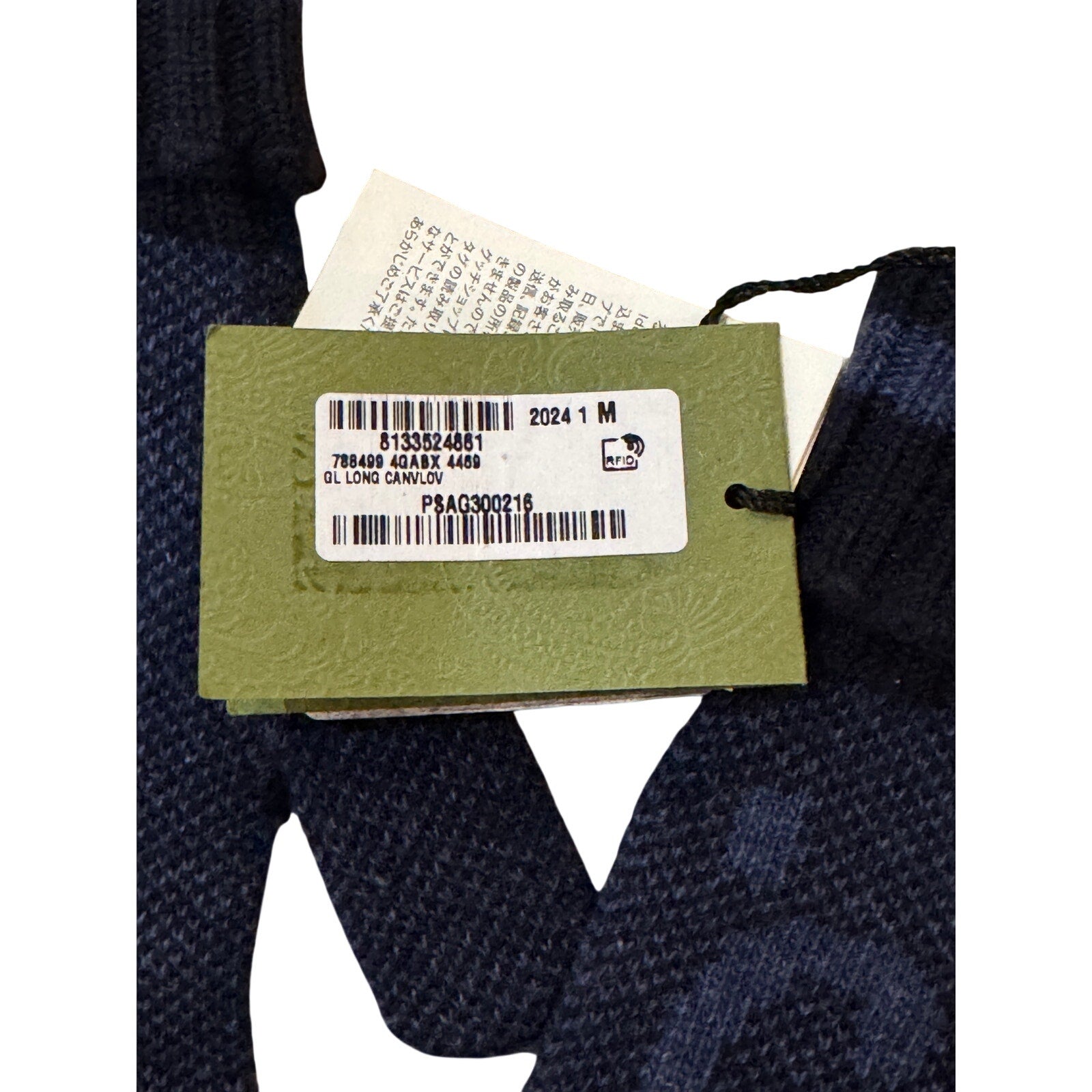 GUCCI Blue Logo-Jacquard Cashmere Gloves NWT size medium