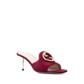 Gucci Blondie Interlocking G 70mm Burgundy Suede Sandals Size 39 New in Box