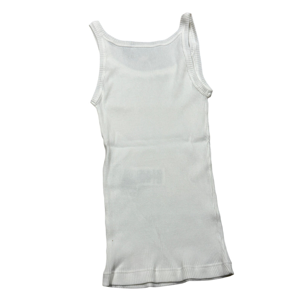 GUCCI Logo-Patch Ribbed Cotton Tank Top Size XSmall