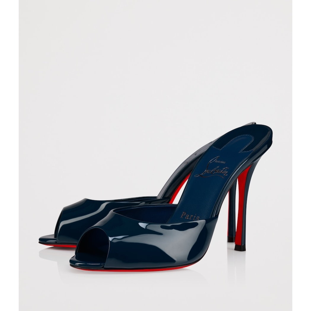 CHRISTIAN LOUBOUTIN Me Dolly Patent Leather Mules 100 size 37.5