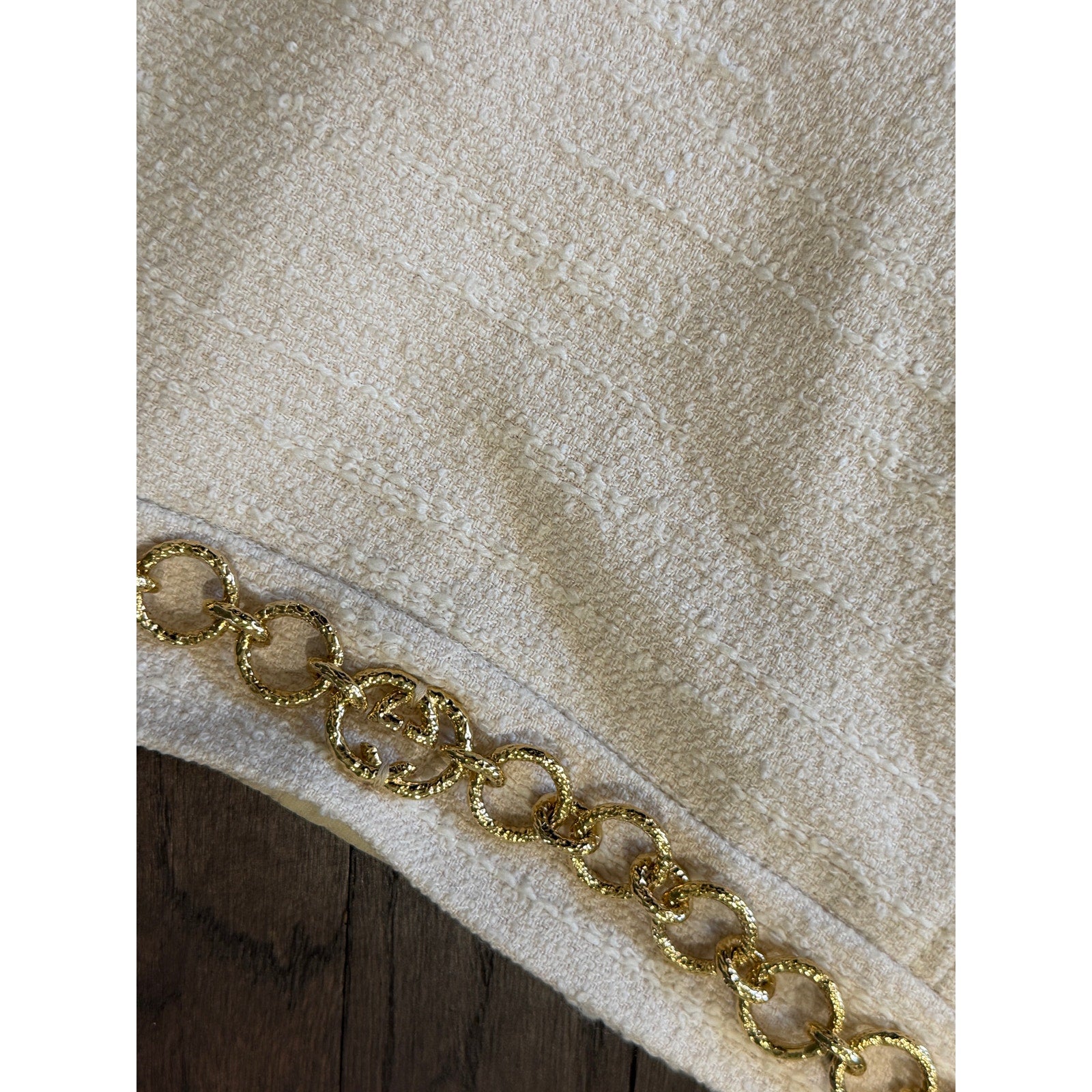 Gucci Chain Embellished Bouclé Mini Skirt White IT 36 NWT