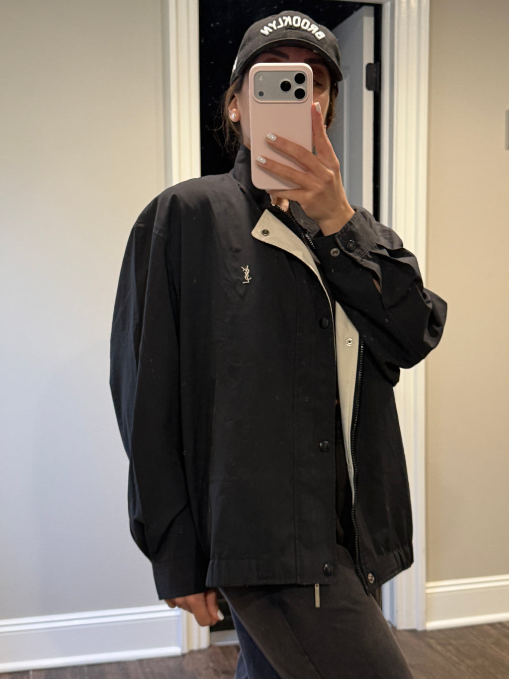 Saint Laurent Vintage Light Bomber Windbreaker Black
