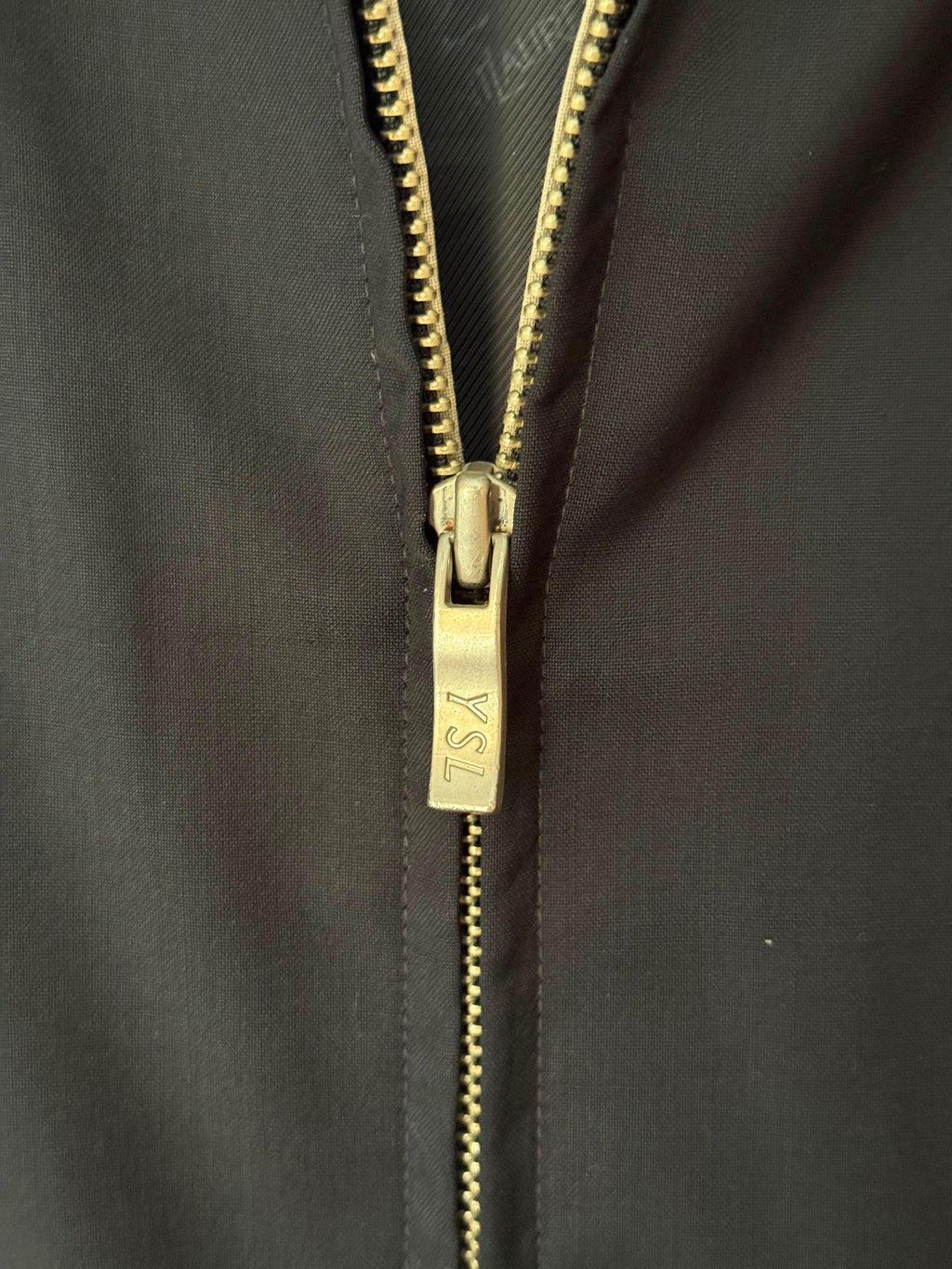 Yves Saint Laurent Pour Homme Black YSL Logo Bomber Windbreaker Jacket Size 95