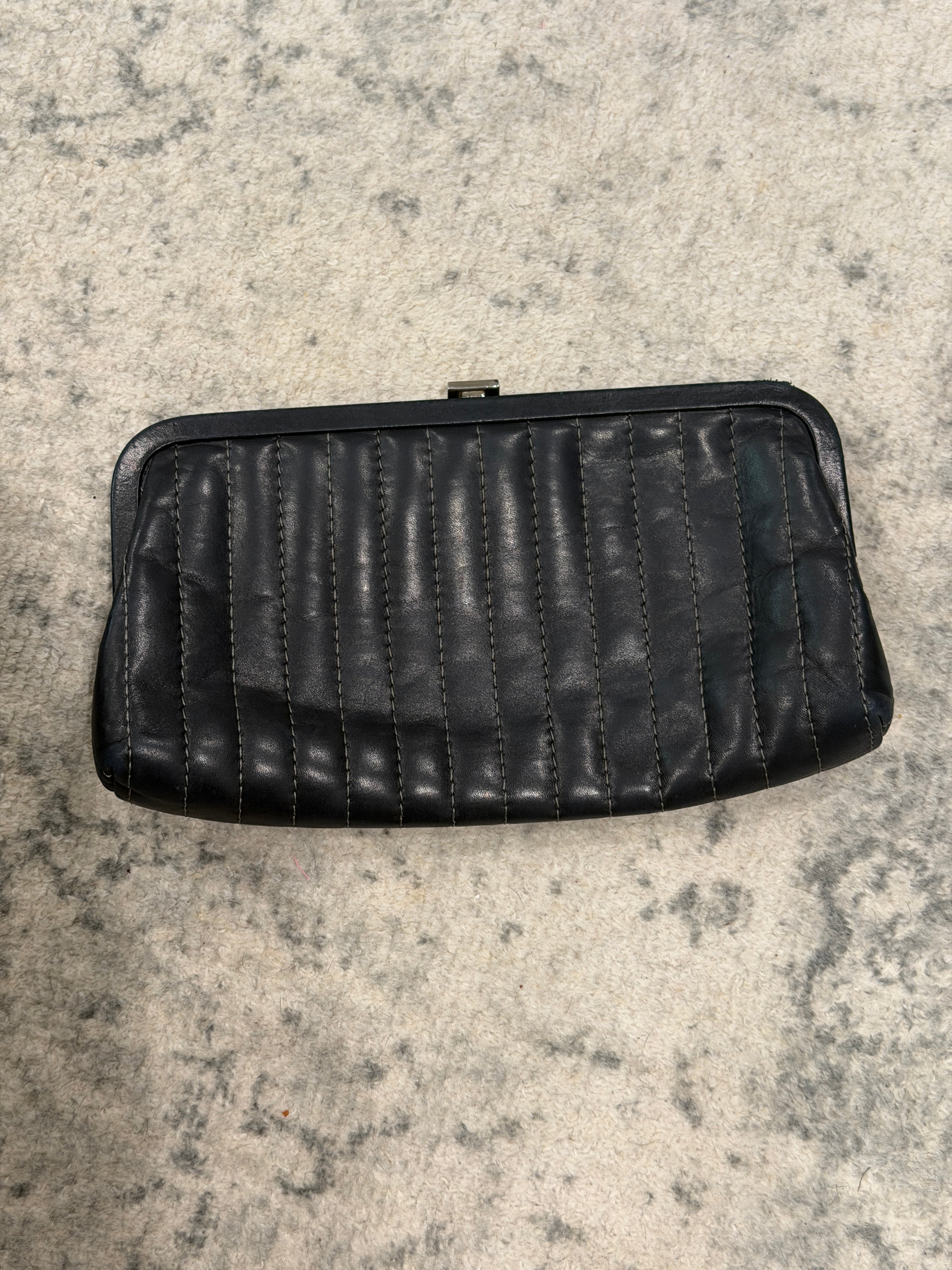Chanel Black Vertical Quilted Mademoiselle Clutch 2005-2006