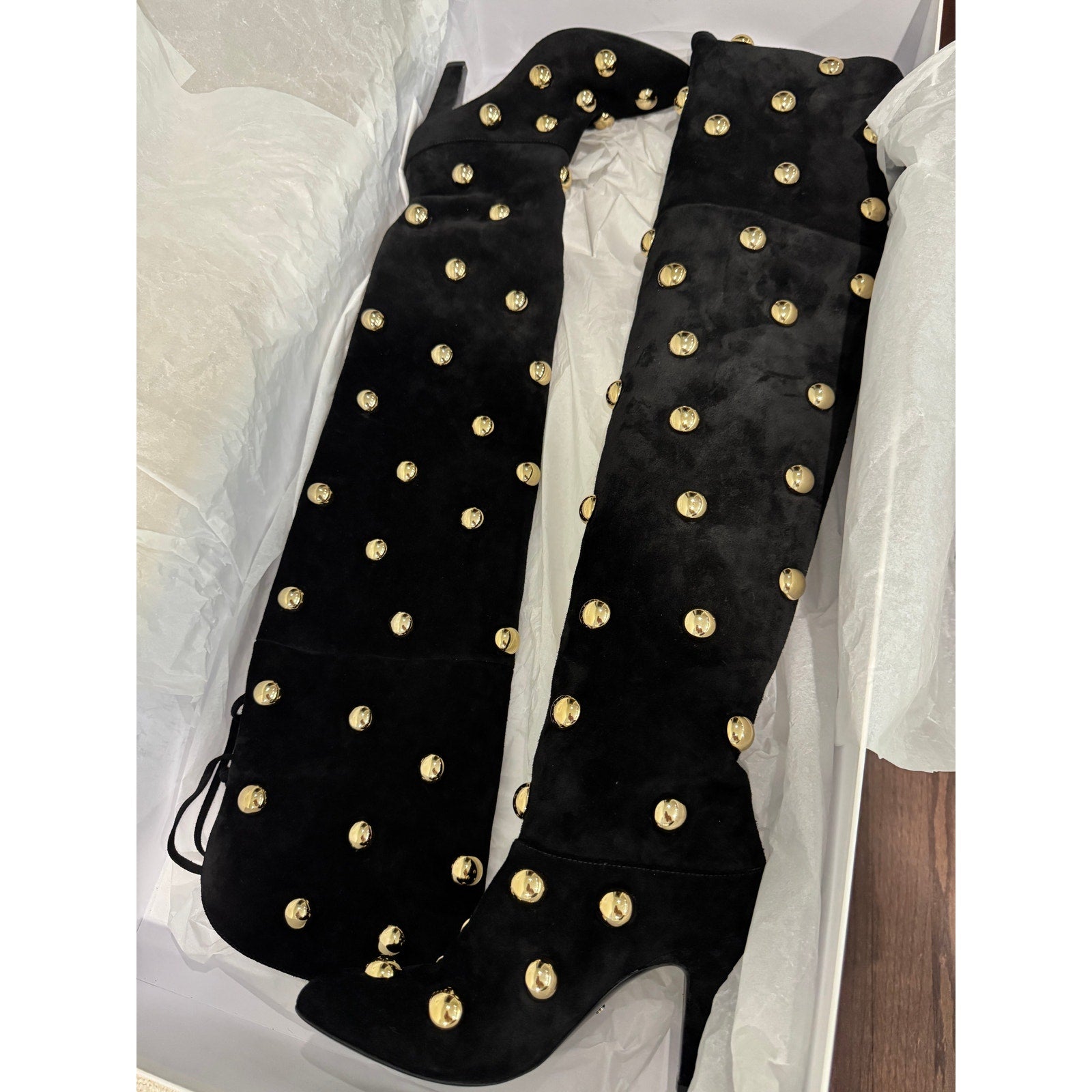 Chloé Eve Studded Over-the-Knee Boots Black 37 – Beyoncé Wore These! BNIB