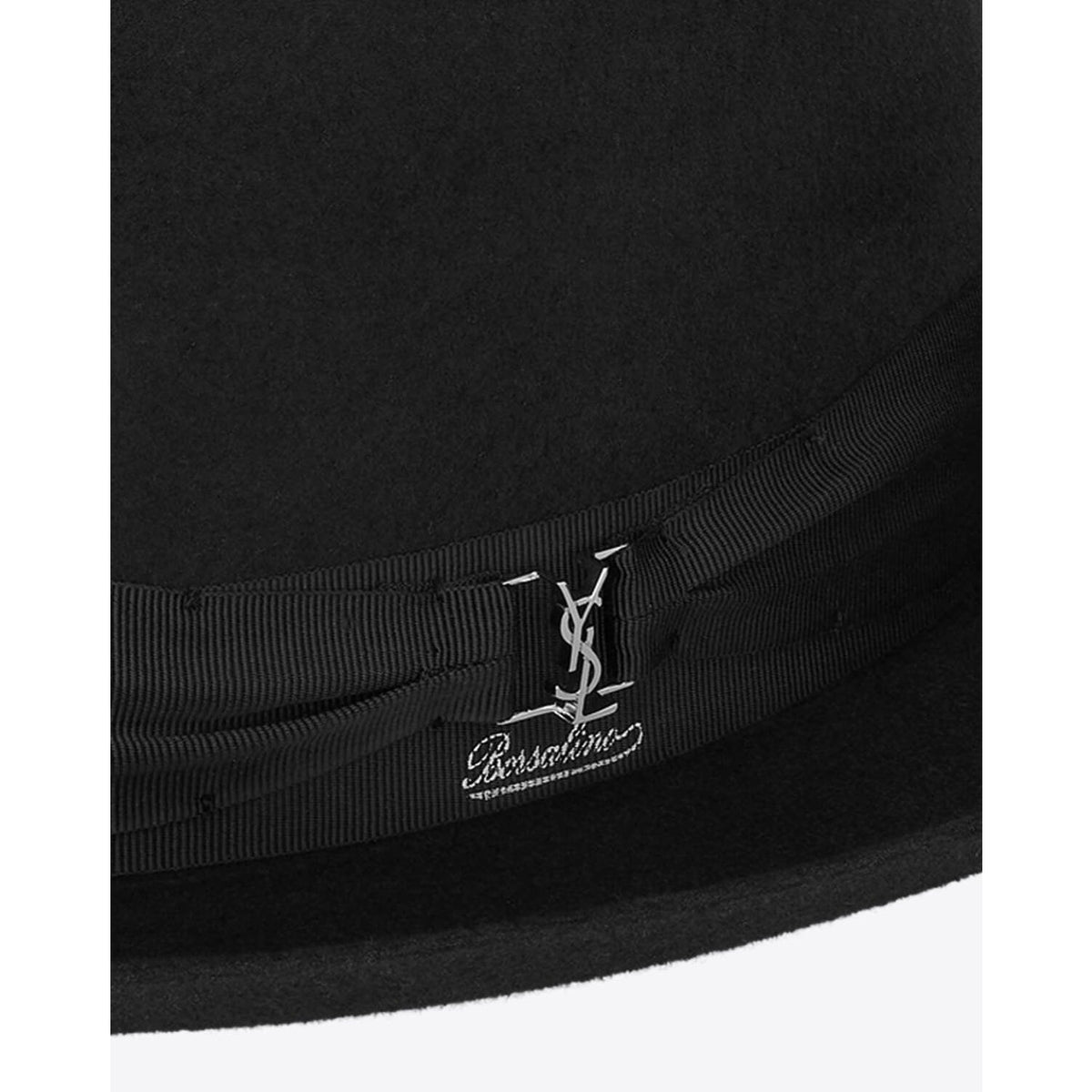 Saint Laurent x Borsalino Federico Black Wool Felt Fedora Hat Size 58 Medium Unisex