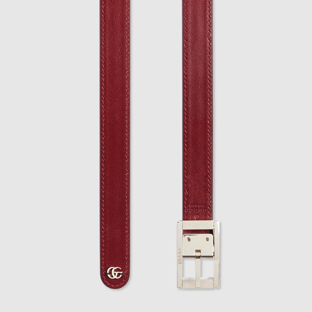 Gucci Reversible Black & Rosso Ancora Leather Belt Size 95 Light Gold Buckle NWOT
