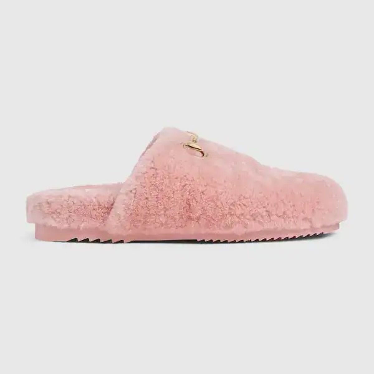 Gucci Horsebit Merino Wool Pink Mules Flat Slides Women’s Shoes Size 37