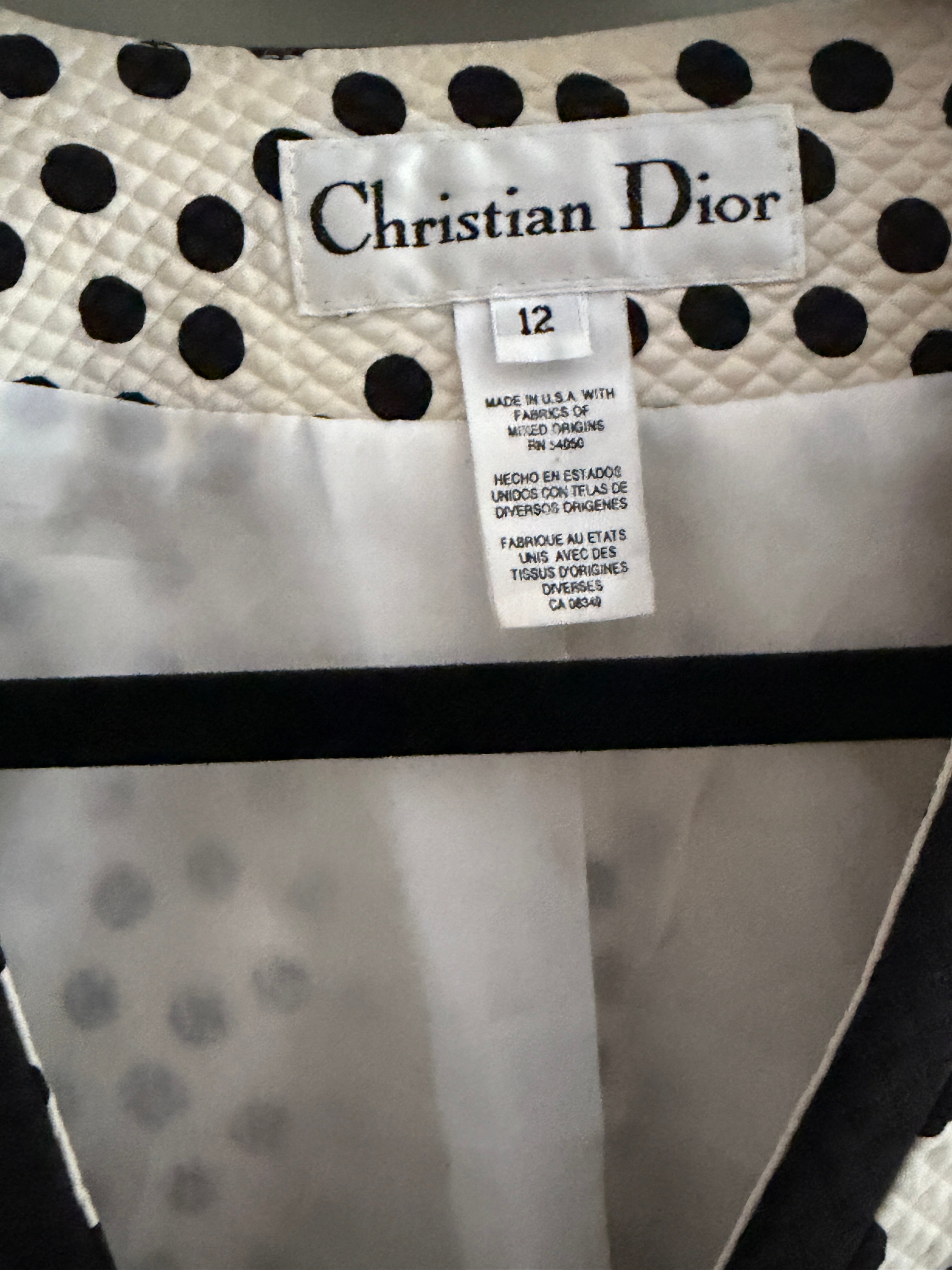 Christian Dior Polka Dot short sleeve blazer