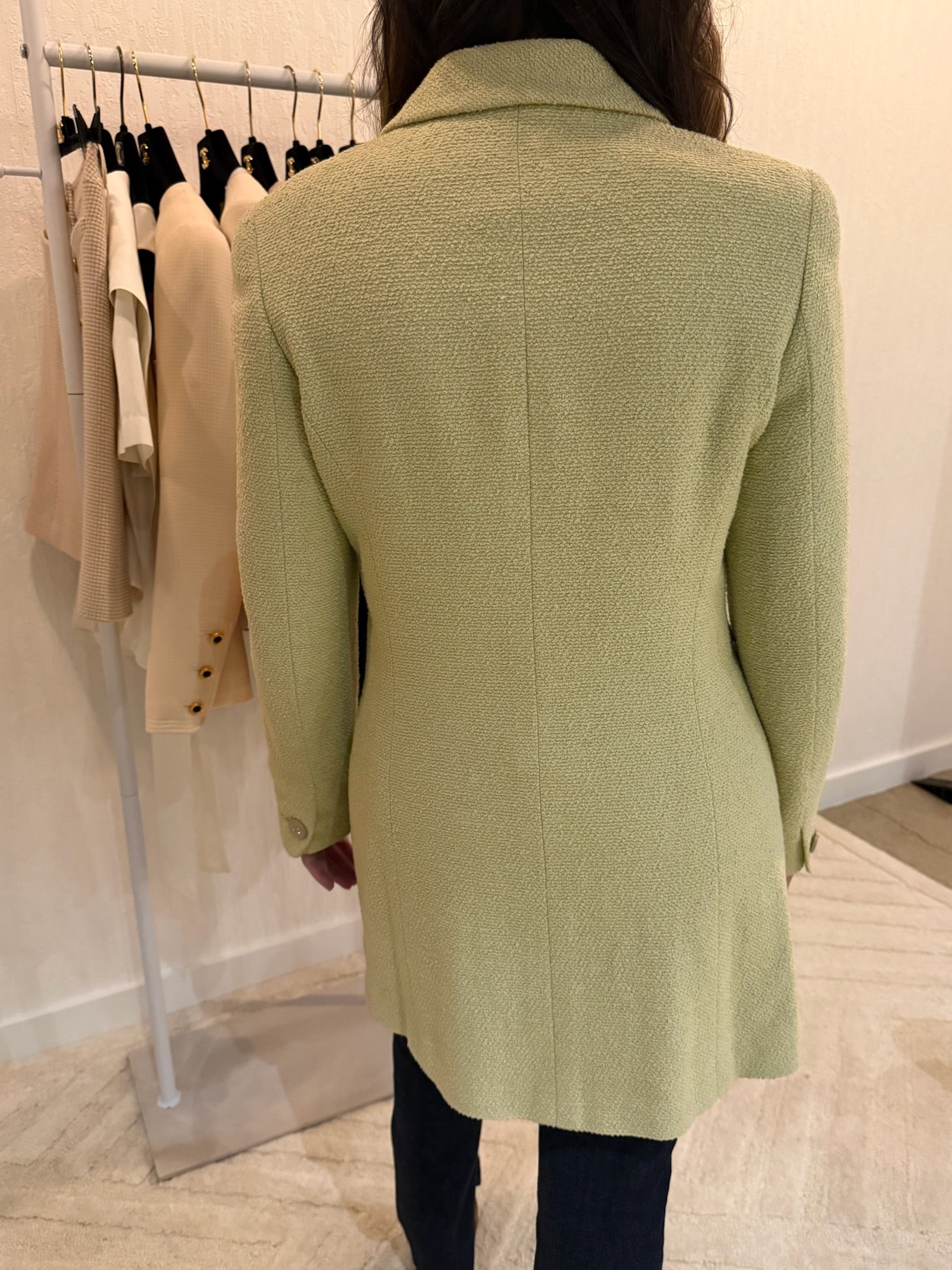 Chanel 1998 Light Green CC Button Blazer