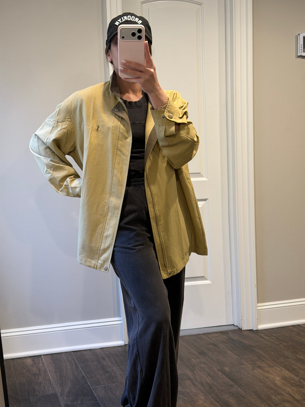 Saint Laurent Vintage Beige Bomber Windbreaker