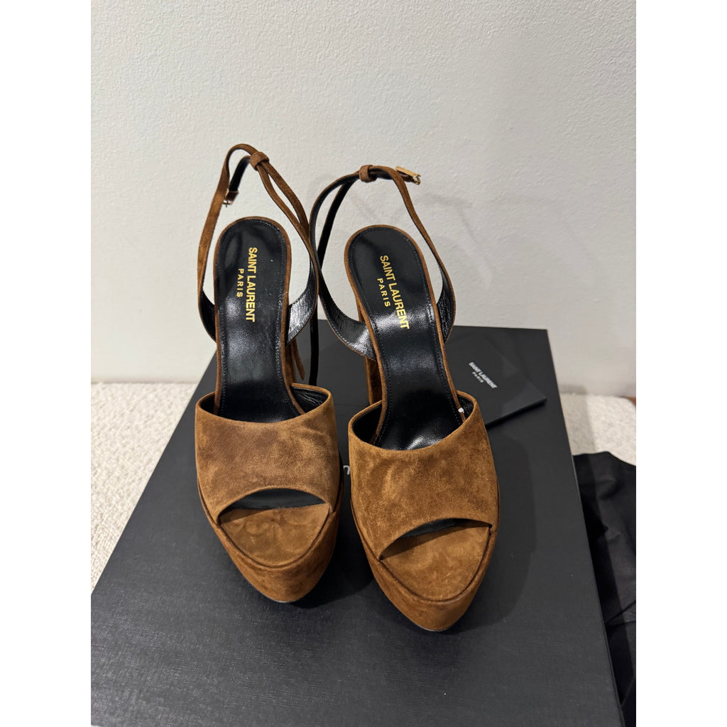 SAINT LAURENT JODIE PLATFORM SANDALS IN SUEDE LAND BNIB 39