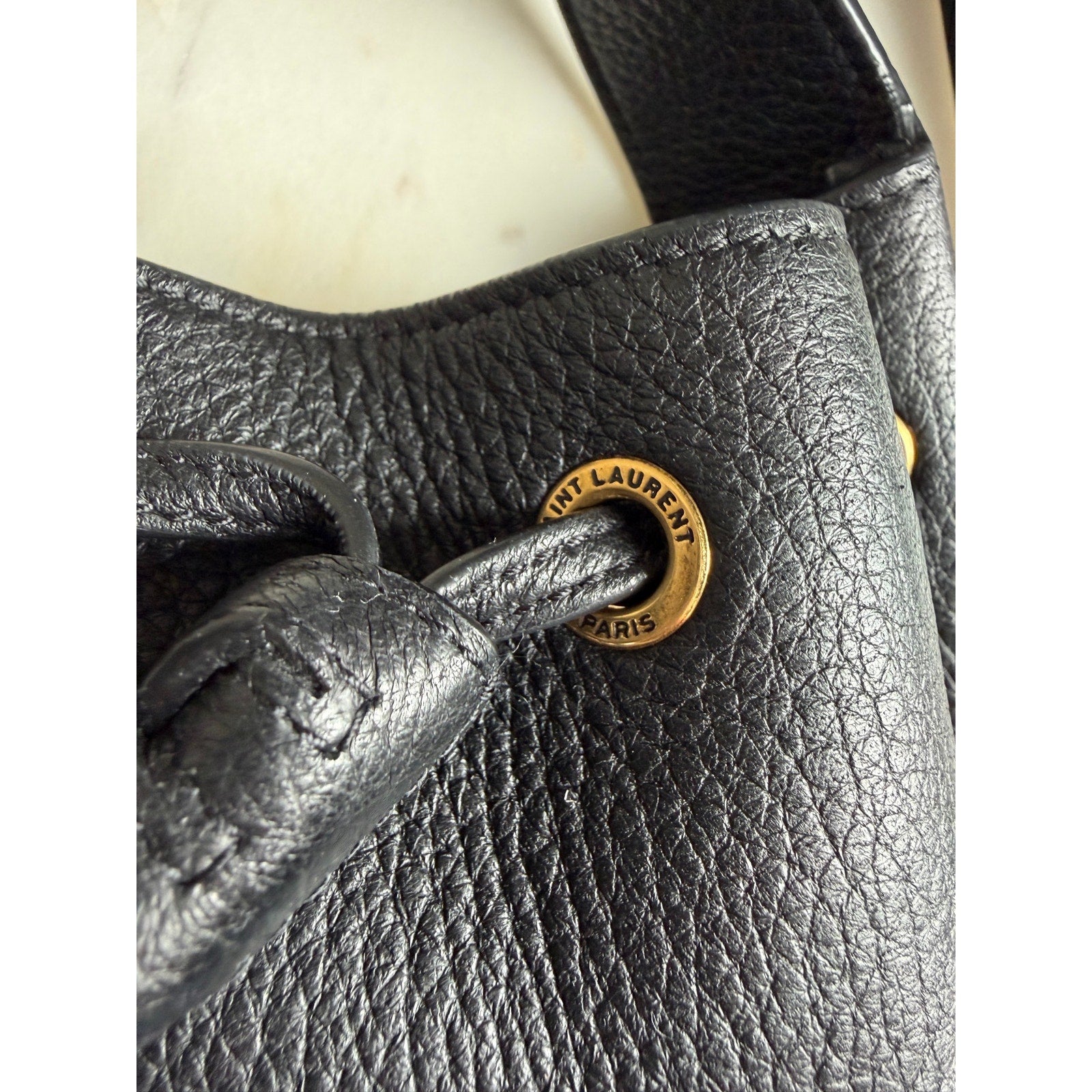 Saint Laurent Mini Paris Vii Black Leather Bag Gold Hardware NWT